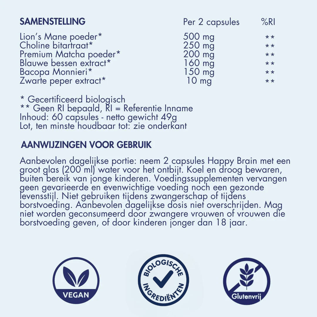 Happy Brain - Premium supplément nootropique