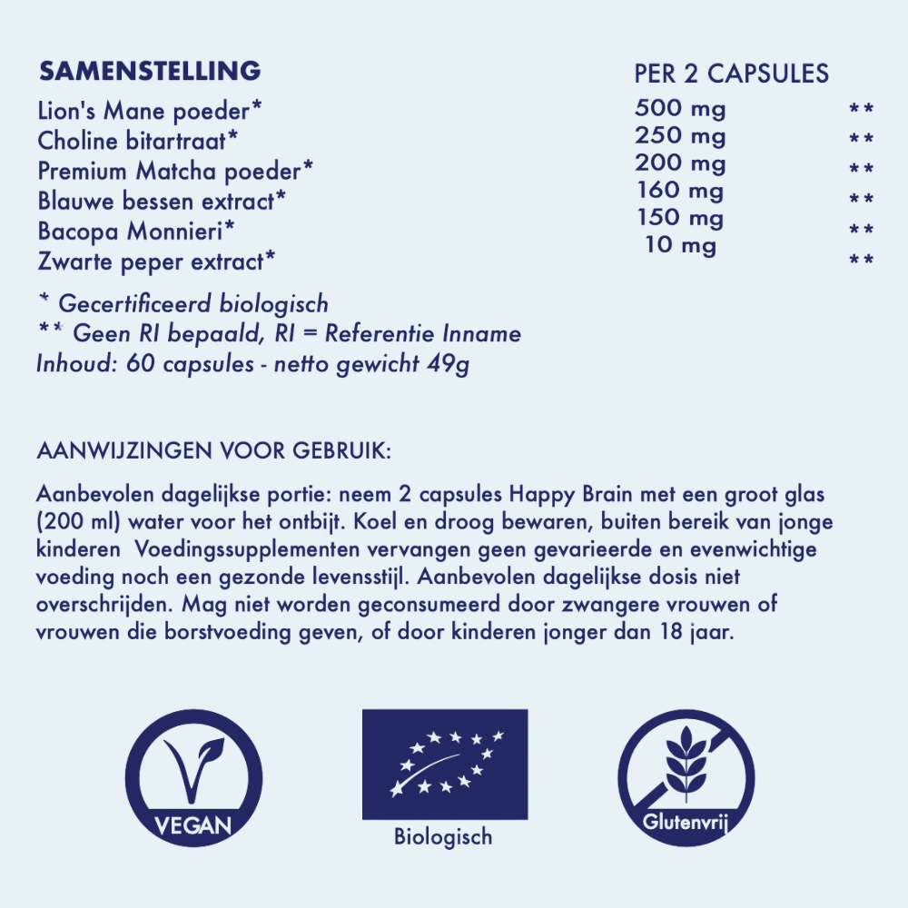 Happy Brain - Premium nootropic supplement (+ GRATIS Happy Bottle)